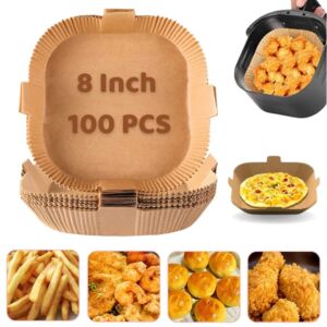 100 PCS Air Fryer Liners Square, Disposable Air Fryer Paper Liners, Parchment Paper Liner for Microwave, Non-Stick Grease-proof Paper for Air Fryer Compatible with Ninja Tower