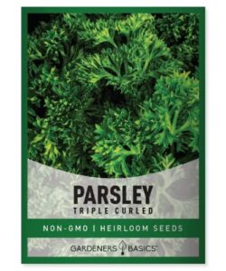 Curled Parsley Seeds for Planting Indoors and Outdoors Heirloom, Open-Pollinated, Non-GMO Curly Herb Variety- Great for Home Gardens and More by Gardeners Basics