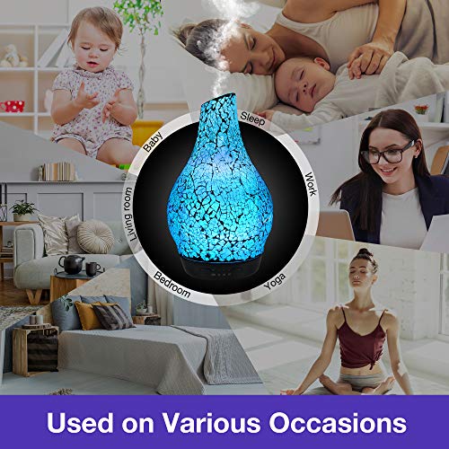 250ML Essential Oil Diffuser 3D Glass Aromatherapy Ultrasonic Humidifier Color Change,Air Refresh Auto Shut-Off,Timer Setting,BPA Free for Large Room Home Hotel Yoga Leisure SPA Gift | The Storepaperoomates Retail Market - Fast Affordable Shopping
