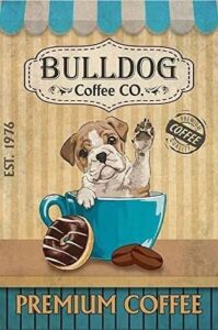 Cute Bulldog Coffee Diamond Painting Kits,Diamond Art Kit for Adults Full Round Drill,Paint with Diamond for Gift,Wall Decor 8×12 inch