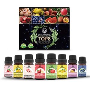 Mindbreaker Essential Oils Gift Set, Aromatherapy Diffuser Fruity Fragrance Oils, Premium Scented Oils for Diffuser, Soap, Candle Making, Works All Oil Diffusers, Humidifier(8 x 10ml)