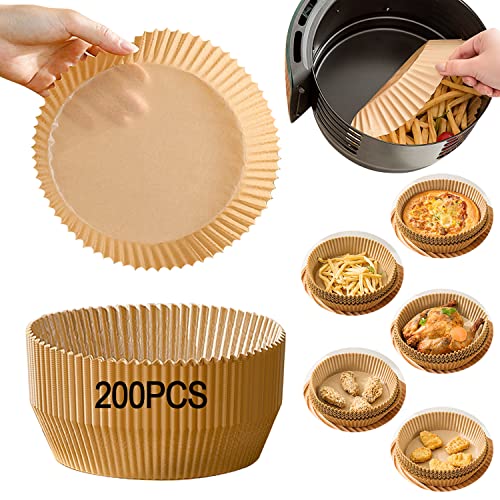 200PCS Air Fryer Disposable Paper Liners, 6.3″ Round Air Fryer Liners, Baking Paper for Air Fryer, Oil-proof, Waterproof, Kitchen Parchment Paper for Microwave Oven/Steamer/Pan | The Storepaperoomates Retail Market - Fast Affordable Shopping