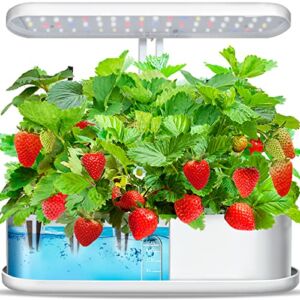 Indoor Herb Garden – KHAWY Indoor Hydroponic Herb Garden Planter with Grow Light, Indoor Grow Garden Starter Kit 10 Pods Hydroponic Growing System Automatic Timer for Home Kitchen