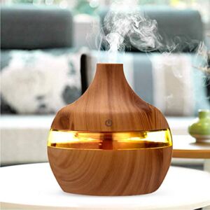 300ml Essential Oil Diffuser Ultrasonic Aromatherapy Diffuser for Home & Office, 7 Colors Changing LED Light, Auto Shut-Off, Aromatherapy Fragrant Oil Humidifier Vaporizer (Yellow)