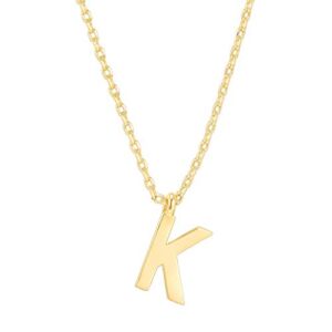 PAVOI 14K Yellow Gold Plated Initial Necklace | Letter Necklaces for Women | K Initial
