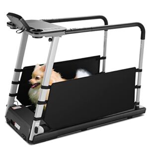 ANCHEER Walking Treadmill with Long Handrail for Seniors and Recovery Fitness, Treadmill with Desk for Working, Reading and Watching The Video, Dog Treadmill with Safety Fence for Indoor Training