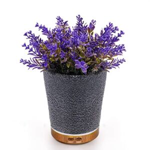Lavender Plant Potted Essential Oil Diffuser, 150ml Cold Mist humidifier, 2 Mist Mode&Auto Shut-Off, 7 Colors LED Light, Ultrasonic Aromatherapy Diffuser for Home Bedroom or Living Room