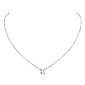925 Sterling Silver Tiny Dainty Initial Necklace Personalized Letter Necklace Name Jewelry for Women Gift Letter K