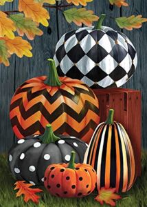 CHWGLFGG Halloween 5D Diamond Painting Kits for Beginners,Full Drill Diamond Art Kits for Adults,DIY Paint by Diamonds Fall Pumpkin Picture Crystal Art,Home Wall Decor 12×16 Inch