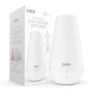 Pure Enrichment PureSpa XL – 2L Ultrasonic Cool Mist Humidifier + Essential Oil Diffuser, Powerful Mist Coverage Up to 350 sq ft for 50 Hrs, Soft Color-Changing Lights and Quiet Operation
