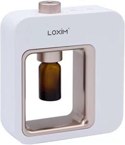 LOXIM Pride Aromatherapy Diffuser – Waterless Nebulizing Diffusers for Essential Oils Large Room, No Water & No Heat & Noiseless & Cordless & Battery Operated for Living Room Office Home Car (White)