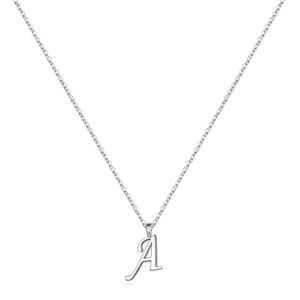 Sterling Silver Initial Necklaces, A Silver Initial Necklaces Dainty Letter Necklace Hypoallergenic Jewelry Little Kids Jewelry for Girls Initial Necklaces Jewelry Gifts for Women Teen Girls
