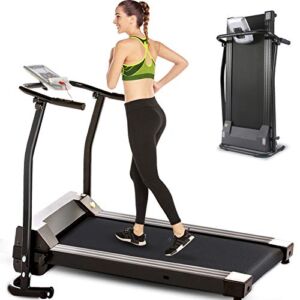Electric Folding Treadmill for Small Spaces, Ultra-Quiet Portable Exercise Running Machine for Home Workout with 12 Programs & LCD Screen