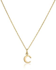 14k Yellow Gold-Filled Letter “C” Charm Pendant Necklace, 18″