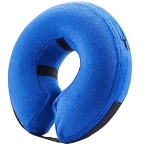 BENCMATE Protective Inflatable Collar for Dogs and Cats – Soft Pet Recovery Collar Does Not Block Vision E-Collar (Large, Blue)