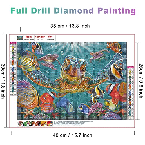 AIRDEA Sea Turtle Diamond Art Kits for Adults Kids Round Full Drill 5D DIY Animals Diamond Painting Kits Colored Fish Diamond Art Painting Kits Gem Picture Art for Home Wall Art Decor 11.8×15.7inch | The Storepaperoomates Retail Market - Fast Affordable Shopping