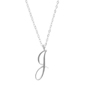 Lady Women’s 26 Initial Alphabet Necklace Clavicle Chain Big Letter Script Name Pendant Necklace (J, One Size)