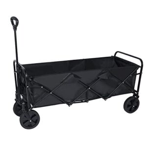 YSSOA Heavy Duty Folding Portable Hand Cart with Removable Canopy, 8” Wheels, Adjustable Handles and Double Fabric for Shopping, Picnic, Beach, Camping