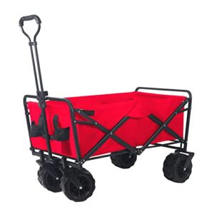 Sdhwds Collapsible Wagon Cart, Multipurpose Foldable Wagon with All-Terrain Universal Wheels, Portable Large Capacity Beach Garden Wagon Cart for Outdoor, Camping, Shopping