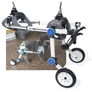 Pet Dog Wheelchair Adjustable Disabled Dog Auxiliary Walking Vehicle, Rehabilitation Training Vehicle for Rear Legs, Suitable for Disabled Dogs,Silver,XXS