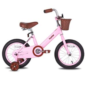 JOYSTAR 12 Inch Toddler Bike for 3 4 Years Old Girls & Boys, Vintage Kids Bikes with Training Wheels & Basket, Toddler Girl Bicycle, Pink