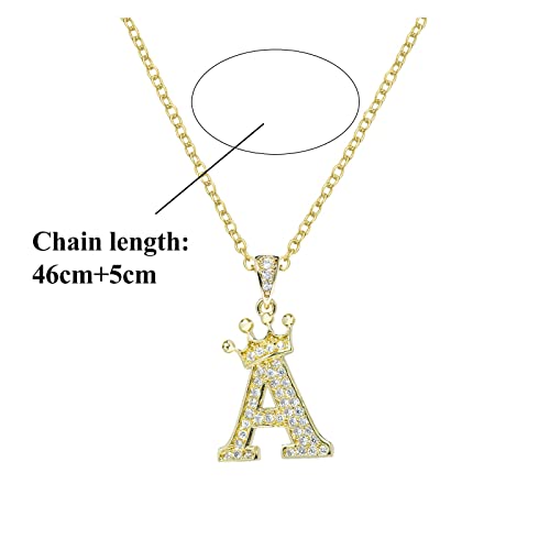 Crown 26 English Letters Full Diamond Pendant Necklace for Women Crown Rhinestone Necklaces for Women A Z 26 Alphabet Initial Necklaces for Teen Girls Jewelry Womens Necklace Sets (M, One Size) | The Storepaperoomates Retail Market - Fast Affordable Shopping