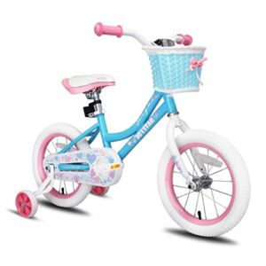 JOYSTAR 12 Inch Girls Bike Toddler Bike for 3 4 Years Old Girl 12″ Kids Bikes for Ages 3-4 yr with Training Wheels and Basket Children’s Bicycle in Blue