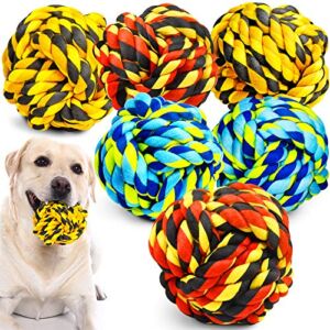 XL Dog Chew Toys for Aggressive Chewers, Dog Balls for Large Dogs, Heavy Duty Dog Toys with Tough Twisted, Dental Cotton Dog Rope Toy for Medium Dogs, 6 Pack Indestructible Puppy Teething Chew Toy