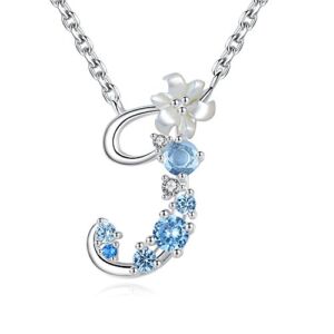 VIKI LYNN Letter J Initial Necklace 925 Sterling Silver Cubic Zirconia Personalized Gifts for Girls