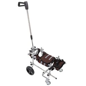 VINGVO Pet 4 Round Wheelchair, WearResistant Dog Wheelchair Portable Pet Nonslip Hook Loop with Handle (CJC07 Gray)