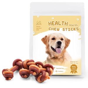Dancing Tail Rawhide Free Bones Dog Treats, Teething Dog Bones Peanut Butter Dog Chews for Small Puppy and Senior Dogs 12 Ounce