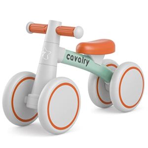 Cavalry Baby Balance Bike as 1-3 Year Old Boys Girls First Birthday Gift, Ideal Riding Toy for 12-36 Month Toddler, Upgraded Baby Walker, No Pedal Silent 4 Wheels Children Bicycle