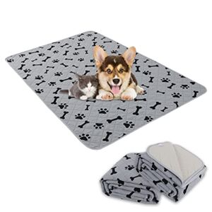 Dog Crate Pee Pads – Wahable Dog Rugs Non-Slip Puppy Pads for Small Dogs, Water Absorb Training Pads(1824 Gray)