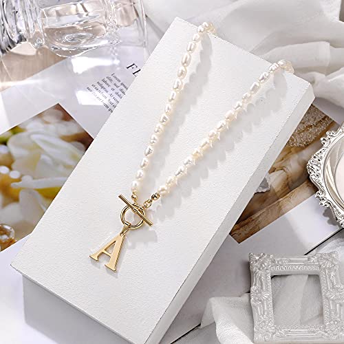 IEFWELL Gold Initial Pearl Necklace for Women, Pearl Necklace for Women Fresh Water Pearl Necklace Necklace Initial Pearl Necklaces Gold Jewelry for Women Letter A | The Storepaperoomates Retail Market - Fast Affordable Shopping