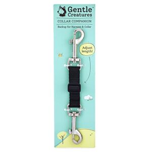 Gentle Creatures Collar Companion – Adjustable Collar Backup Clip for Dog Harness, Prong Collar, Pinch Collar, Gentle Lead – Double Ended Backup Clasp – Harness to Collar Safety Clip