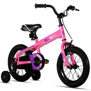 JOYSTAR 12 Inch Kids Bike with Training Wheels for Ages 2 3 4 Years Old Boys and Girls, Toddler Bike with Handbrake for Early Rider, Pink