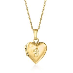 Ross-Simons Single-Initial – Baby’s 14kt Yellow Gold Heart Locket Necklace. Size 13