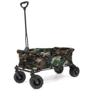 Creative Outdoor All-Terrain Collapsible Folding Wagon Cart | with Divider | Beach Park Garden & Tailgate | Camo