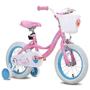 JOYSTAR 12 Inch Kids Bike for Ages 2 3 4 Years Girls, Toddler Bike with Training Wheels & Handbrake for 2-4 Years Old Child, Pink