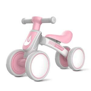 Baby Balance Bike Toys for 1 Year Old Girl Gifts, 10-36 Month Toddler Balance Bike, No Pedal 4 Silence Wheels & Soft Seat Pre-School First Riding Toys, One Year Old Girl Birthday Gifts