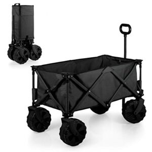 ONIVA – a Picnic Time brand Adventure Wagon All-Terrain Folding Beach Wagon with Big Wheels, Dark Gray