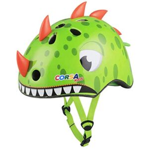 Kids Bike Helmet,Lovely Green Dinosaur Kids Helmet Ages 2-5 Years Old Boys Girls Sports Helmet for Balance car, trikes, Scooters, Bike and Other Outdoor Sports