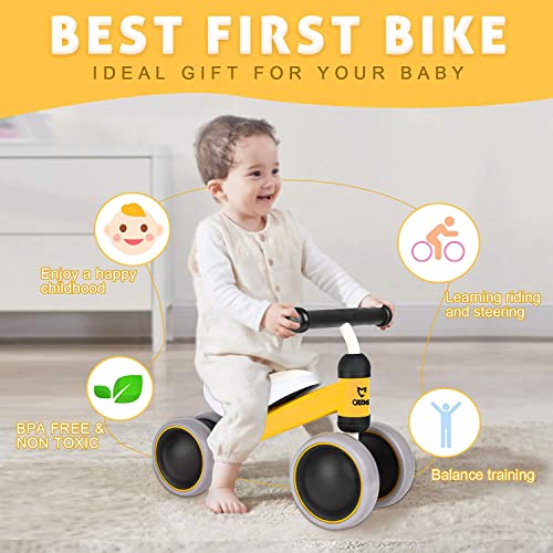 CRZKO Baby Balance Bikes, Baby Walker, Baby Balance Bike for 10-24 Months, No Pedal 4 Wheels Infant Baby Bicycle First Birthday Gift Toddler Bike for 1 Year Old Boys and Girls | The Storepaperoomates Retail Market - Fast Affordable Shopping