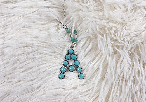 Fuqimanman2020 Boho Turquoise Natual Stones Initial Letter A-Z Pendant Necklace for Women Girls，Western Cowgirl Vintage Hippie Hypoallergenic Jewelry Gifts,R | The Storepaperoomates Retail Market - Fast Affordable Shopping
