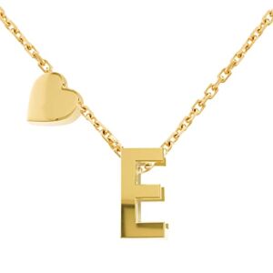 BECENBIN Initial Letter Heart Necklace for Women Girls Alphabet Necklace A-Z Gold Initial Necklace Gift (E)