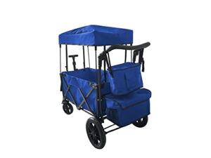 Novalife Heavy Duty Beach Sport Outdoor All Terrain Collapsible Folding Utility Wagon Cart Canopy, Blue, JW-PW