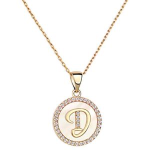 Moiom Letter Pendant Necklace Dainty 14k Gold Plated Initial Necklaces for Women Girl Cute Smile Necklace Friendship Mom Bridesmaid Birthday Gift Necklace