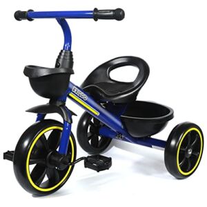 KRIDDO Kids Tricycles Age 18 Month to 4 Years, Toddler Kids Trike for 1.5 to 3 Year Old, Gift Toddler Tricycles for 2 – 4 Year Olds, Trikes for Toddlers, Blue