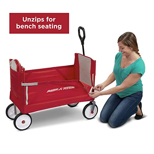 Radio Flyer 3-In-1 EZ Folding, Outdoor Collapsible Wagon for Kids & Cargo, Red Folding Wagon | The Storepaperoomates Retail Market - Fast Affordable Shopping