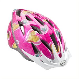 Schwinn Thrasher Bike Helmet, Lightweight Microshell Design, Child, Pink/Hearts